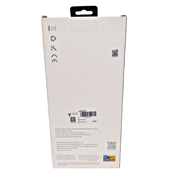 JSAUX Shock Absorbent Storage Case cover for Nintendo Switch 2 Translucent Black - Picture 5 of 12